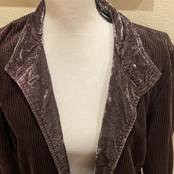 Vintage J.Jill Wide Wale Corduroy Velvet Chore Jacket Coat Chocolate Brown - Picture 3 of 11